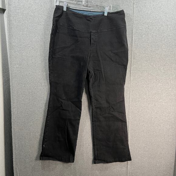 Women with Control Denim Tummy Control Pants Black Plus Petite 18 - Picture 1 of 11